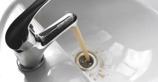 Faucet with brown water